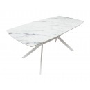 Стол ВВР Джерси Мрамор белый ф/п, белый глянец/белый